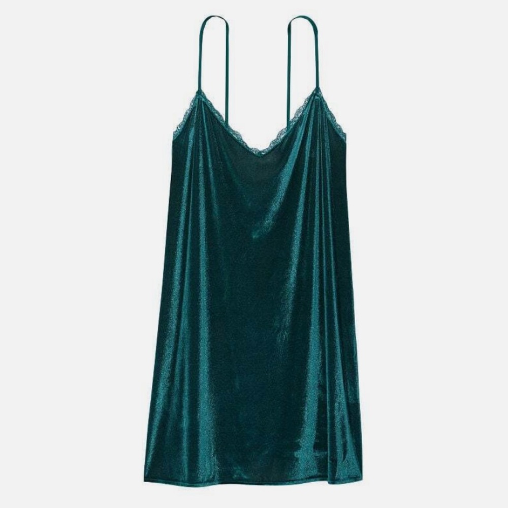 Victoria's Secret Emerald Velvet Slip Nightgown